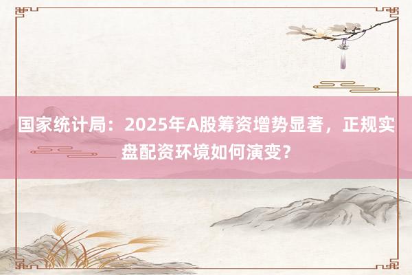 国家统计局：2025年A股筹资增势显著，正规实盘配资环境如何演变？