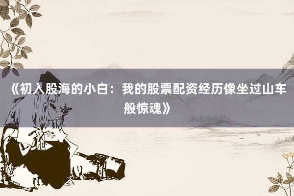 《初入股海的小白：我的股票配资经历像坐过山车般惊魂》