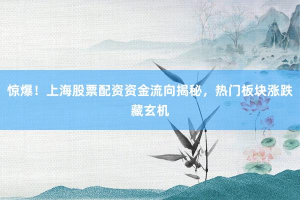 惊爆！上海股票配资资金流向揭秘，热门板块涨跌藏玄机
