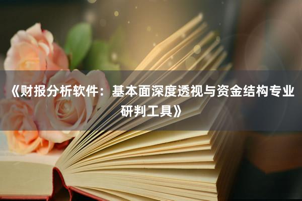 《财报分析软件：基本面深度透视与资金结构专业研判工具》