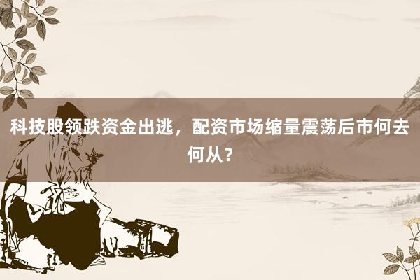 科技股领跌资金出逃，配资市场缩量震荡后市何去何从？