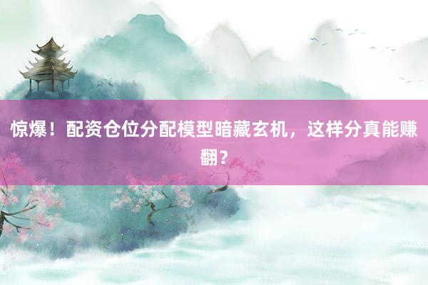 惊爆！配资仓位分配模型暗藏玄机，这样分真能赚翻？