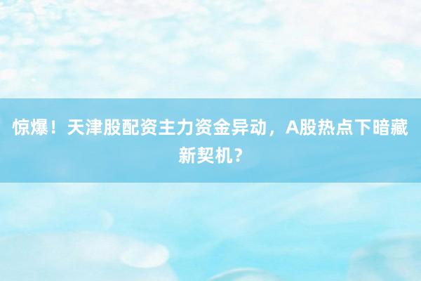 惊爆！天津股配资主力资金异动，A股热点下暗藏新契机？