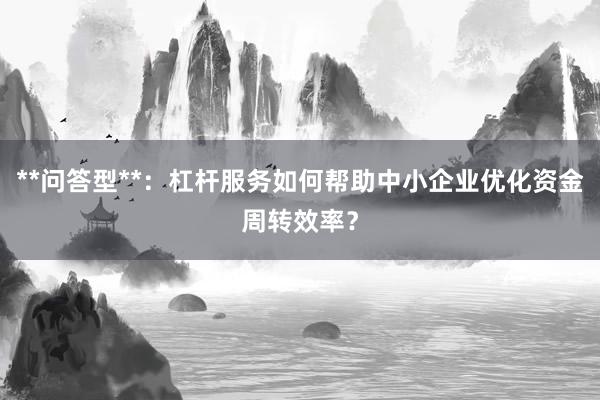 **问答型**：杠杆服务如何帮助中小企业优化资金周转效率？