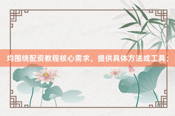 均围绕配资教程核心需求，提供具体方法或工具；