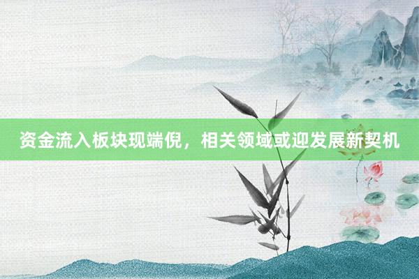 资金流入板块现端倪，相关领域或迎发展新契机