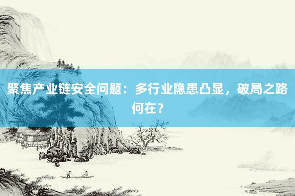聚焦产业链安全问题：多行业隐患凸显，破局之路何在？